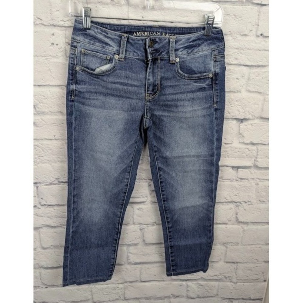 American Eagle Jeans Artist Crop Super Skinny Women's Size 2 Double Button